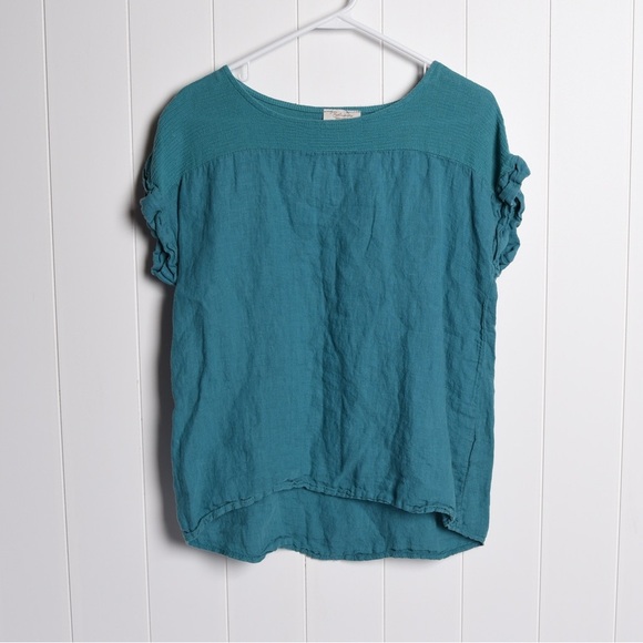 Bella Umbra Women’s 100% linen short sleeve top, size M, made in Italy - Picture 1 of 9